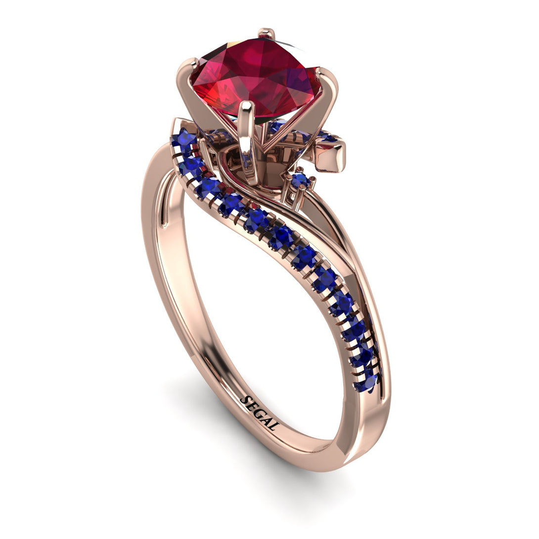 Twist Shank Ruby Engagement Ring - Maria No. 71