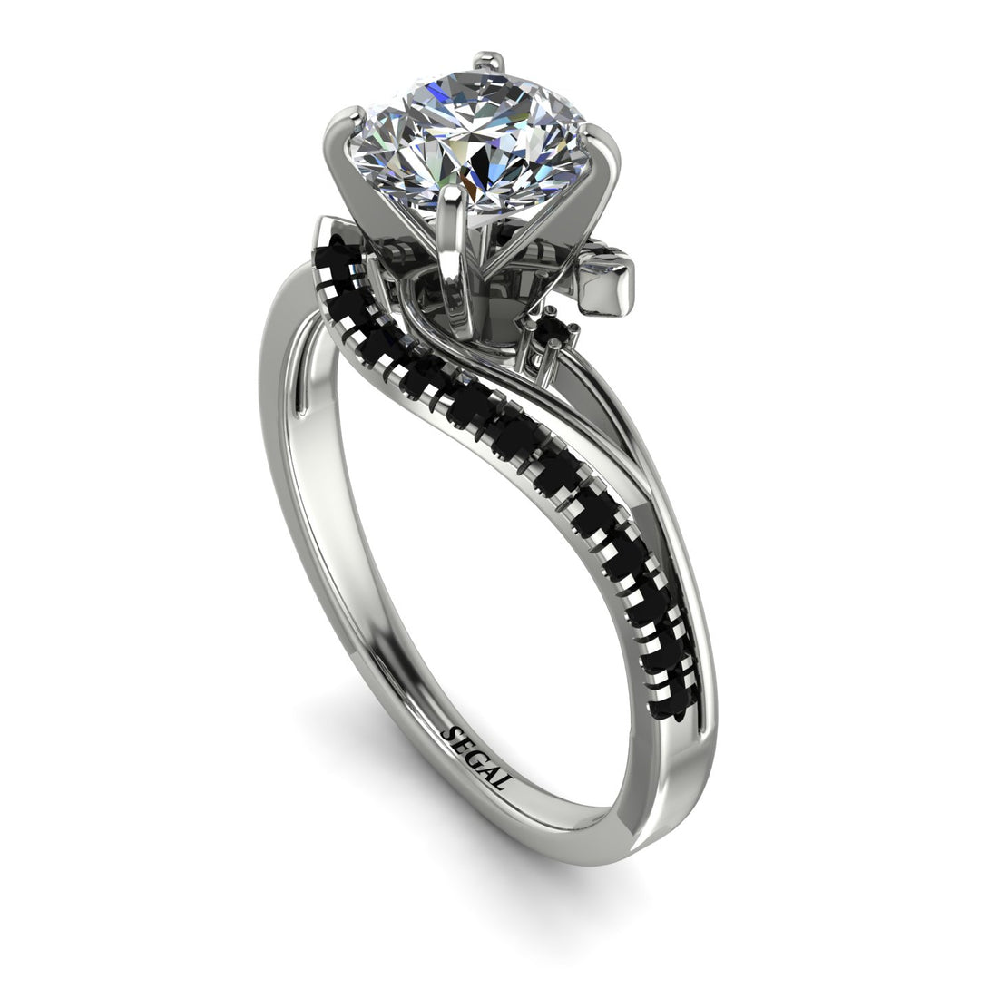 Twist Shank Diamond Engagement Ring - Maria No. 33
