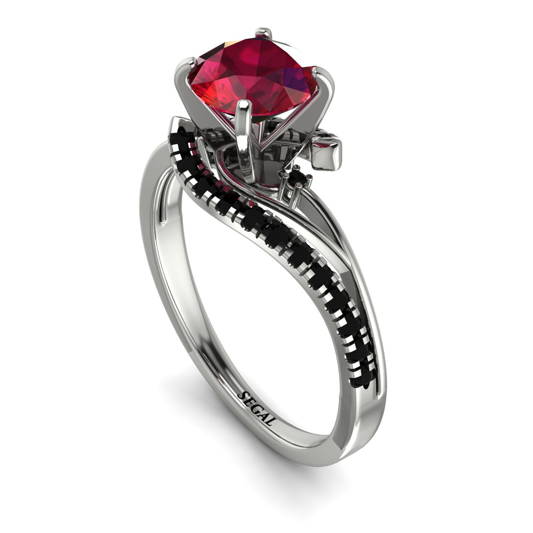 Twist Shank Ruby Engagement Ring - Maria No. 42