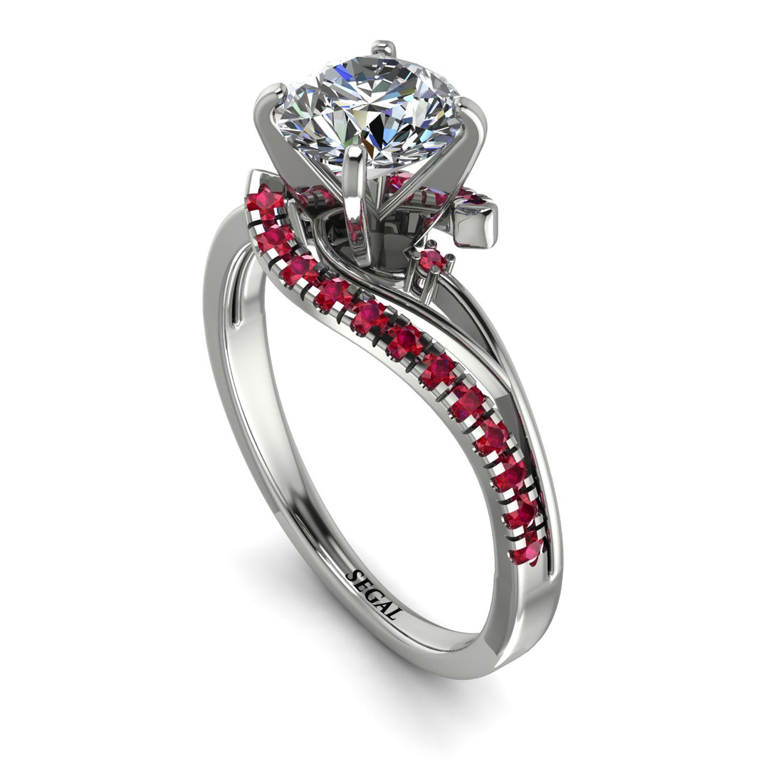 Twist Shank Diamond Engagement Ring - Maria No. 48