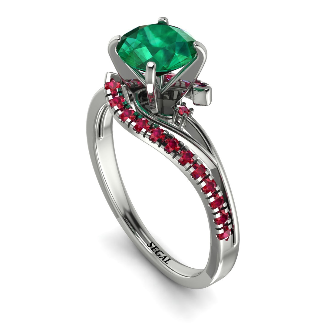 Twist Shank Emerald Engagement Ring - Maria No. 51