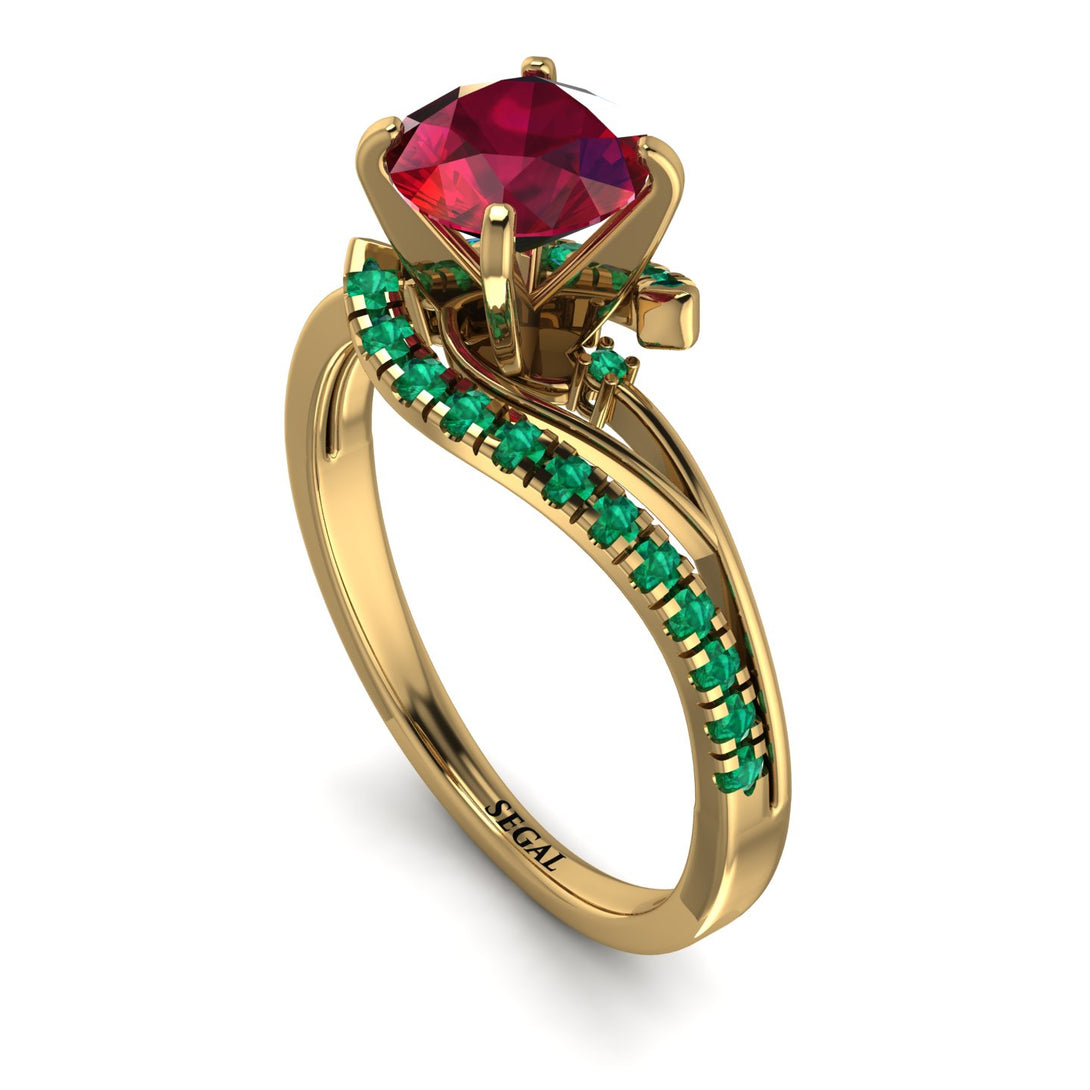 Twist Shank Ruby Engagement Ring - Maria No. 25