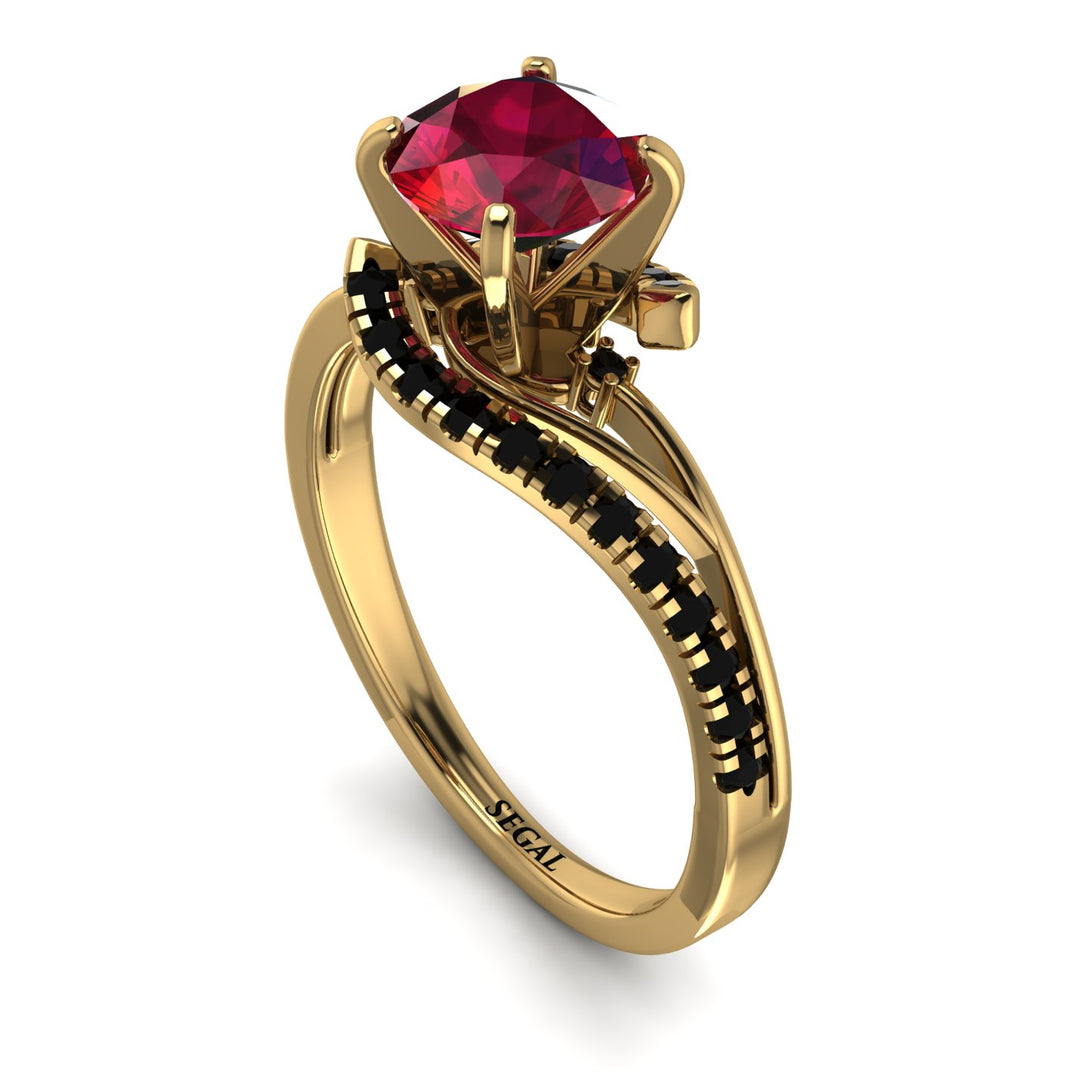 Twist Shank Ruby Engagement Ring - Maria No. 40