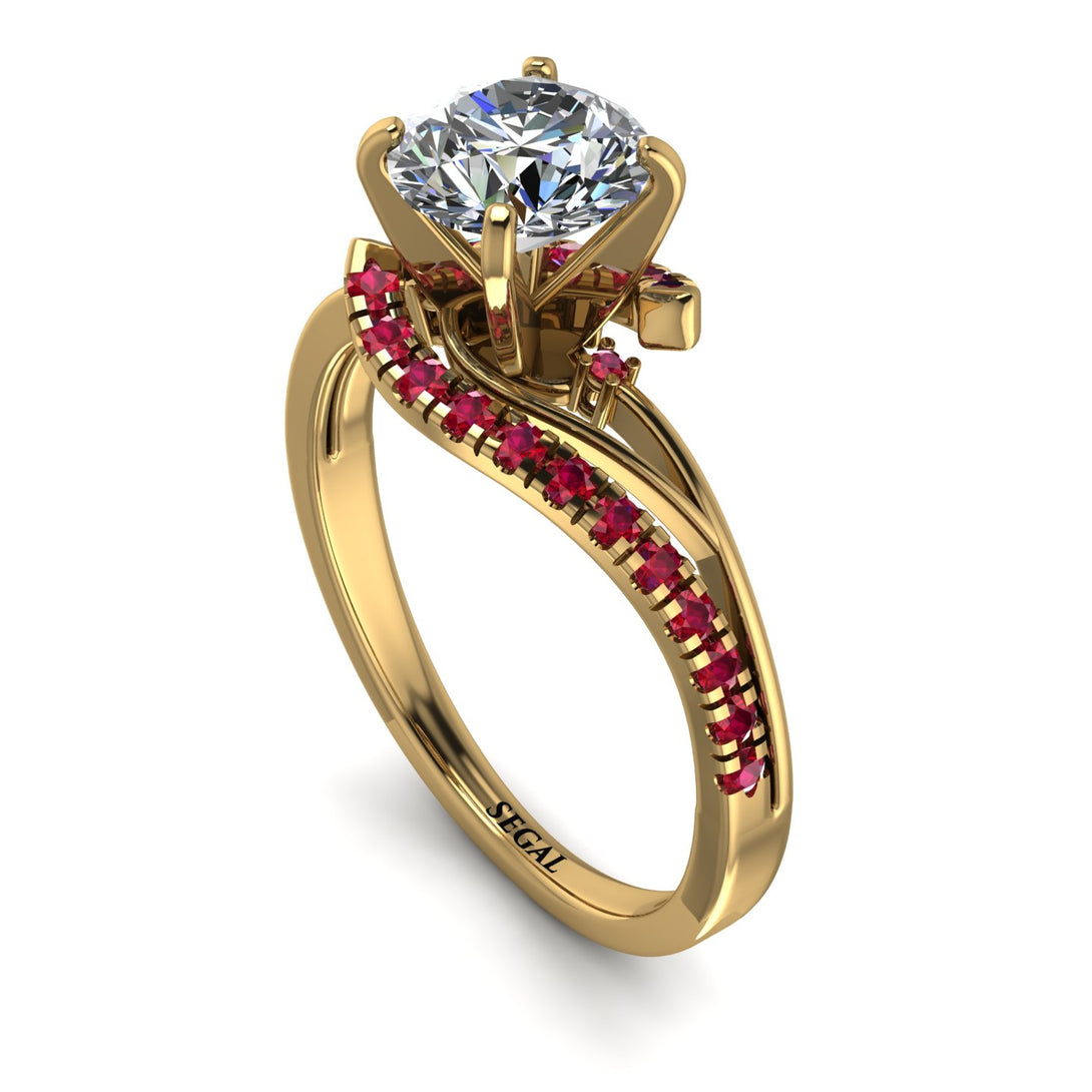 Twist Shank Diamond Engagement Ring - Maria No. 46