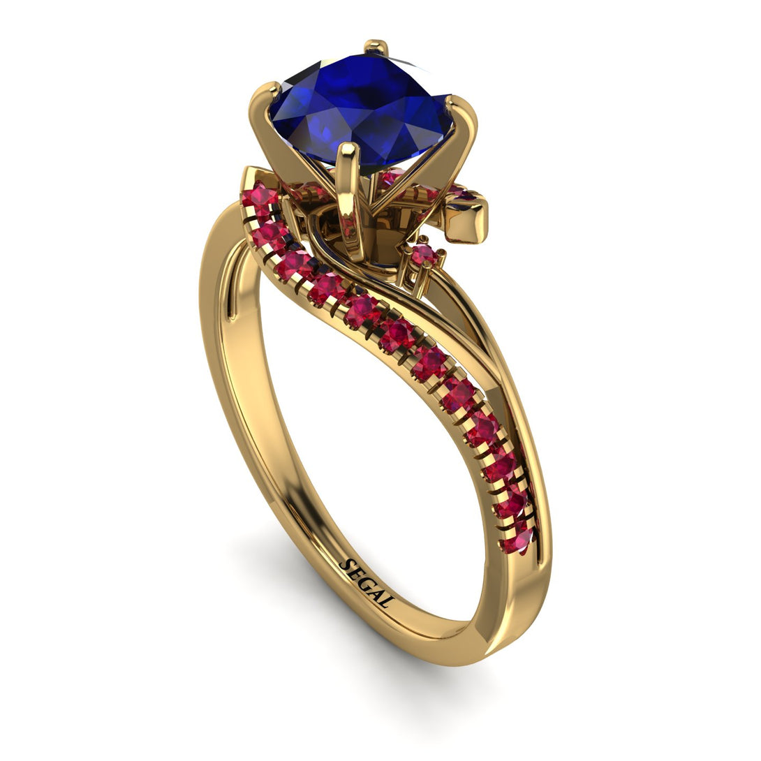 Twist Shank Sapphire Engagement Ring - Maria No. 58