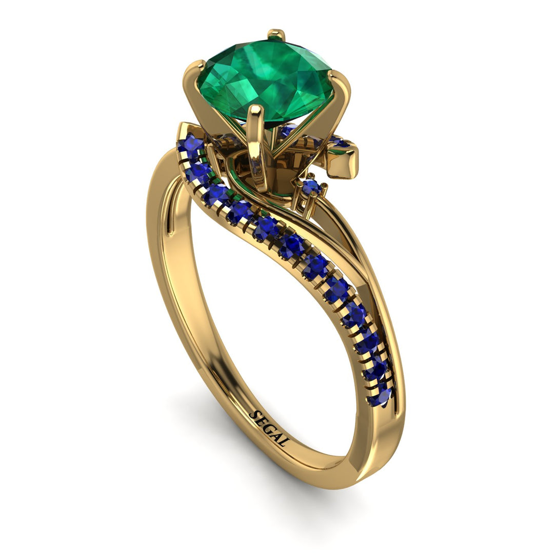 Twist Shank Emerald Engagement Ring - Maria No. 64