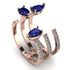 Pear Shape Sapphire Glam Open Ring - Quinn No. 14 image 1