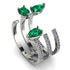 Pear Shape Emerald Glam Open Ring - Quinn No. 6 image 1