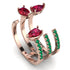 Pear Shape Ruby Glam Open Ring - Quinn No. 26 image 1
