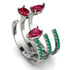 Pear Shape Ruby Glam Open Ring - Quinn No. 27 image 1