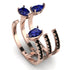 Pear Shape Sapphire Glam Open Ring - Quinn No. 44 image 1