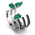 Pear Shape Emerald Glam Open Ring - Quinn No. 36 image 1