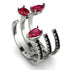 Pear Shape Ruby Glam Open Ring - Quinn No. 42 image 1