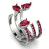 Pear Shape Ruby Glam Open Ring - Quinn No. 57 image 1