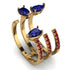 Pear Shape Sapphire Glam Open Ring - Quinn No. 58 image 1
