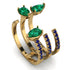 Pear Shape Emerald Glam Open Ring - Quinn No. 64 image 1