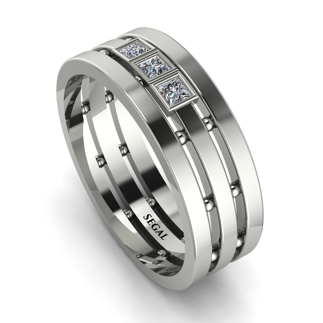 Geometrical Diamond Wedding Ring - David No. 3