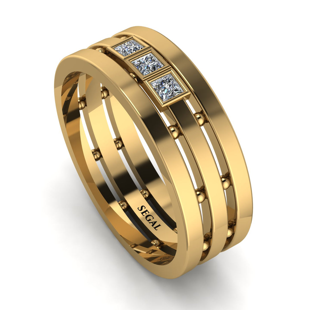 Geometrical Diamond Wedding Ring - David No. 1