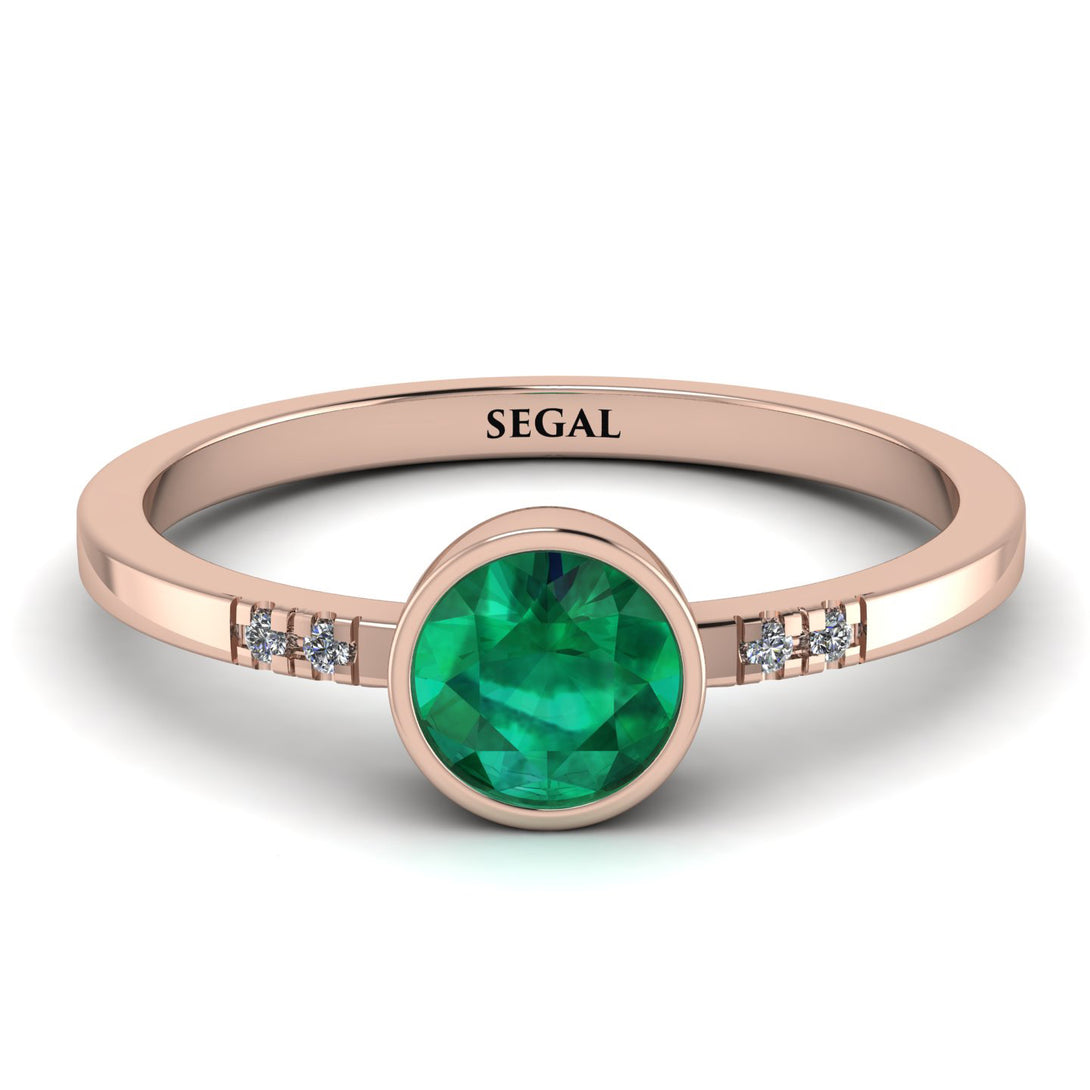 Bezel Minimalist Emerald Ring - Kinsley No. 5
