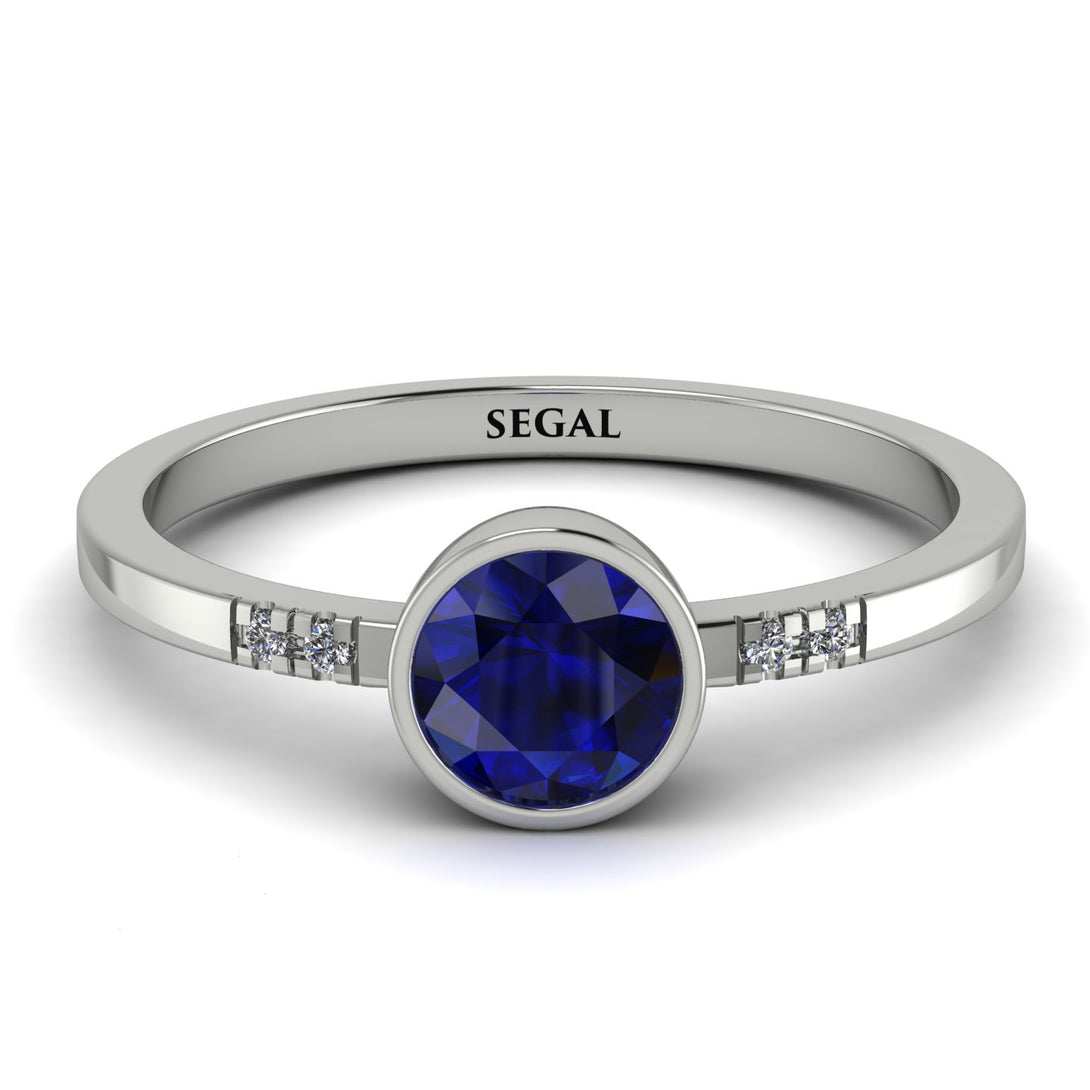 Bezel Minimalist Sapphire Ring - Kinsley No. 15