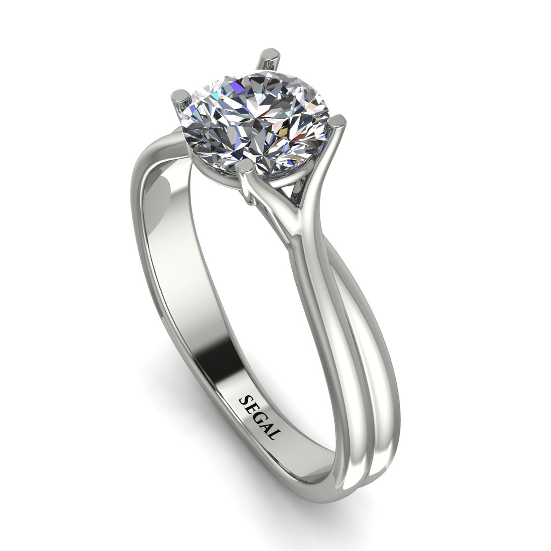 Solitaire Twist Shank Diamond Ring - Eleanor No. 3
