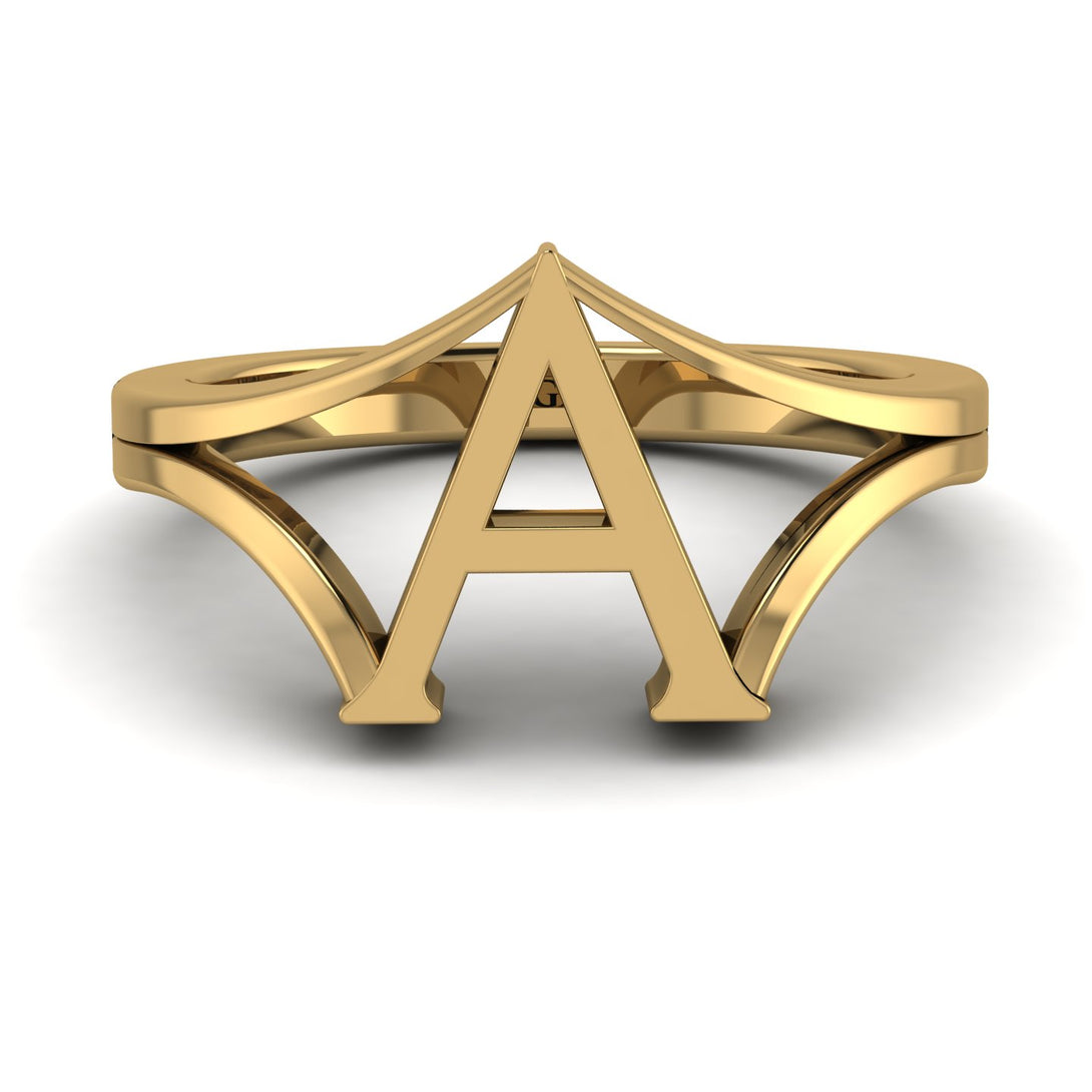 Gold Initial A Ring