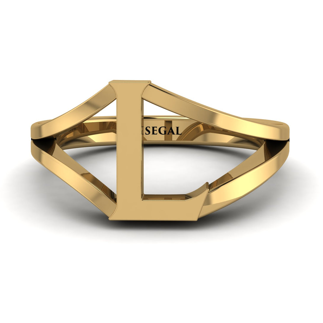 Gold Initial L Ring