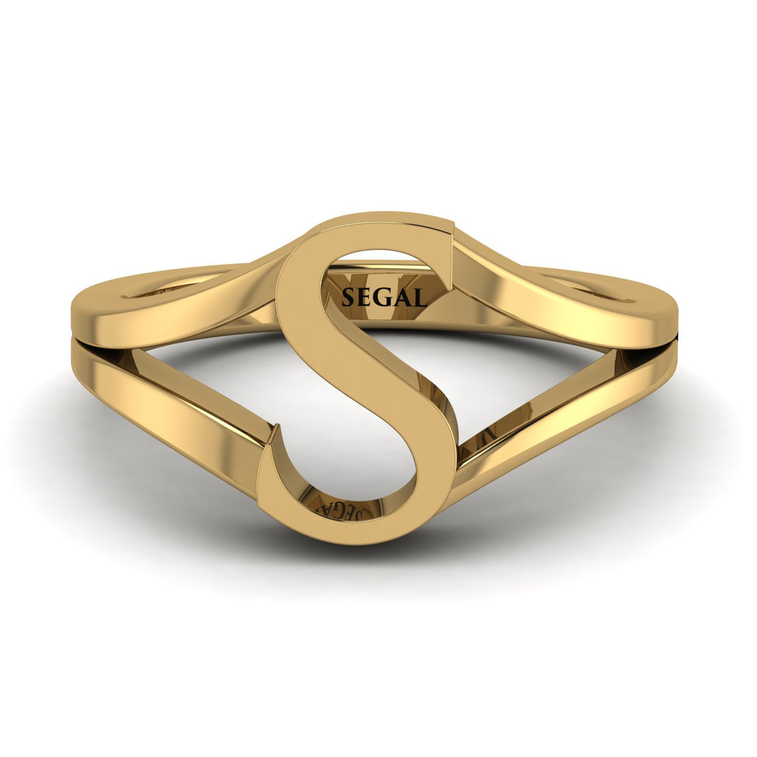 Gold Initial S Ring