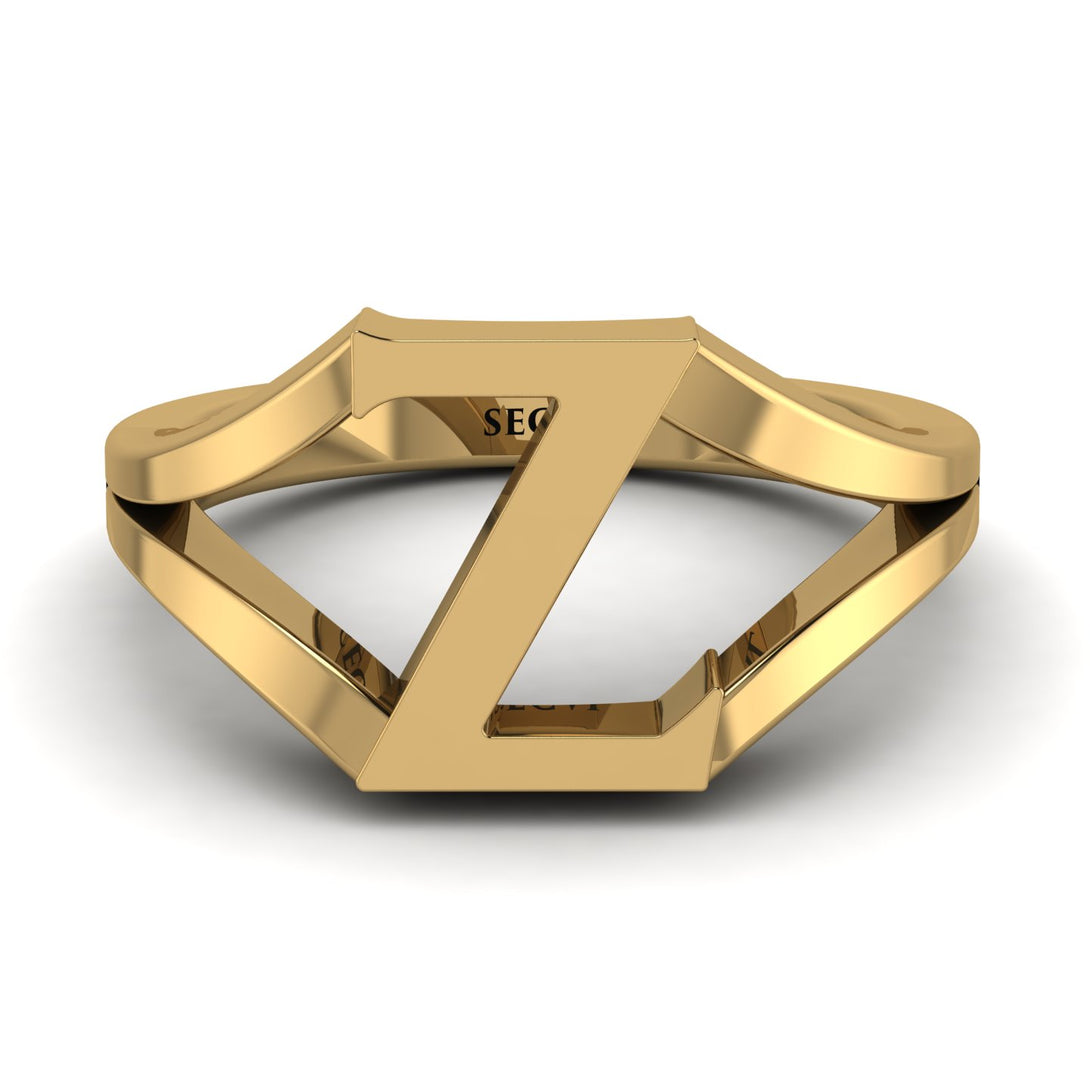 Gold Initial Z Ring