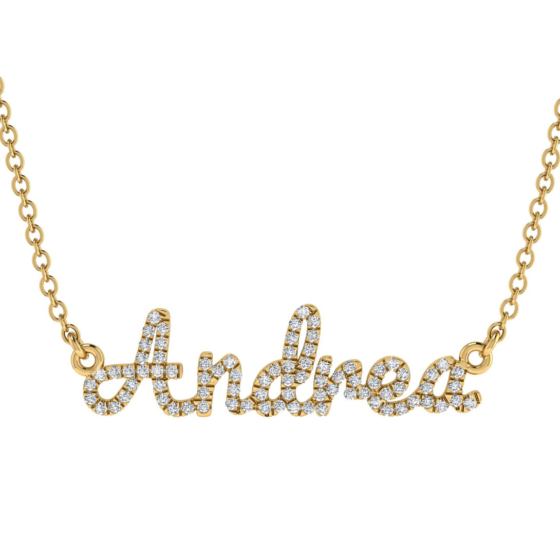 Diamond Gold Name Necklace - Andrea