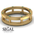 Architectural Hidden Emerald Wedding Band - Noah No. 4 image 6