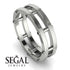 Architectural Hidden Black Diamond Wedding Band - Noah No. 9 image 3