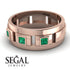 Architectural Princess Emerald Wedding Band - Henry No. 11 image 6