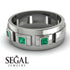 Architectural Princess Emerald Wedding Band - Henry No. 12 image 6