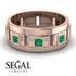 Architectural Princess Emerald Wedding Band - Henry No. 11 image 2