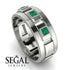 Architectural Princess Emerald Wedding Band - Henry No. 12 image 3