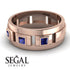 Architectural Princess Sapphire Wedding Band - Henry No. 14 image 6