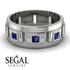 Architectural Princess Sapphire Wedding Band - Henry No. 15 image 2