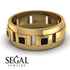 Architectural Princess Black Diamond Wedding Band - Henry No. 4 image 6