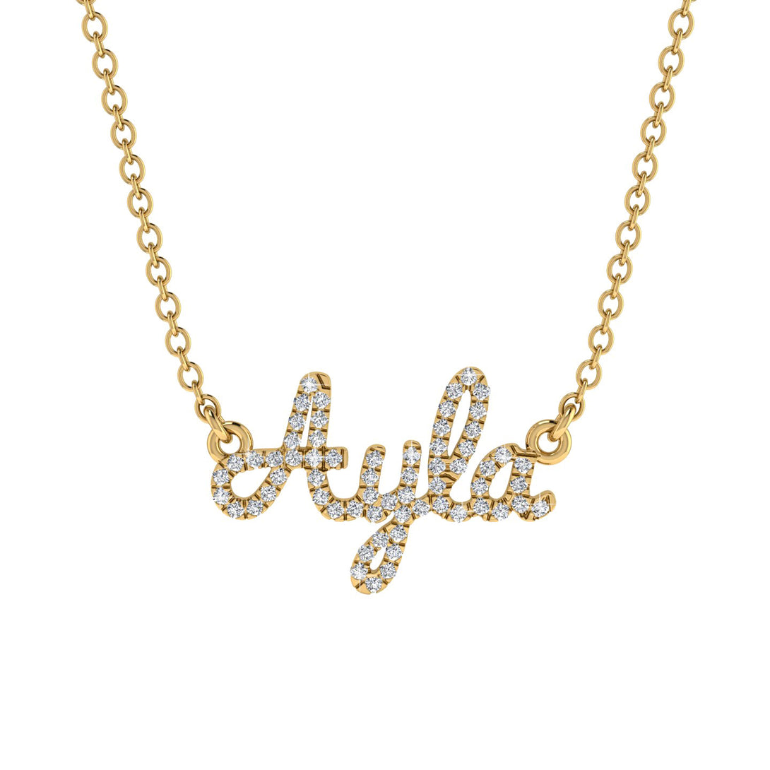 Diamond Gold Name Necklace - Ayla