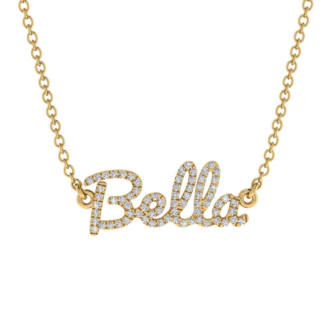 Diamond Gold Name Necklace - Bella