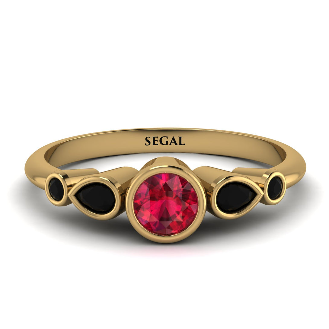 Bezel Symmetrical Ruby Ring - Ivy No. 40