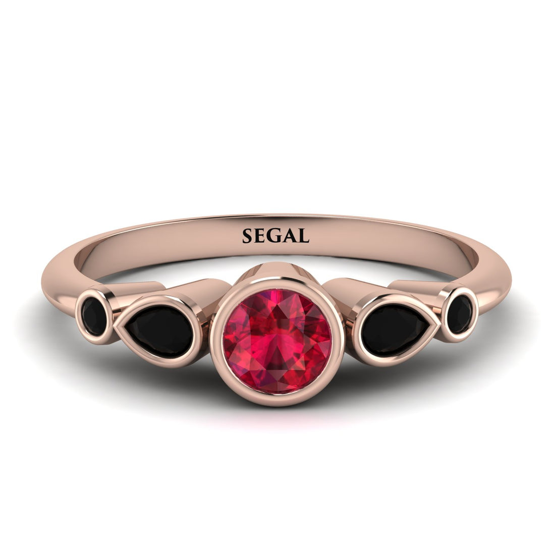 Bezel Symmetrical Ruby Ring - Ivy No. 41