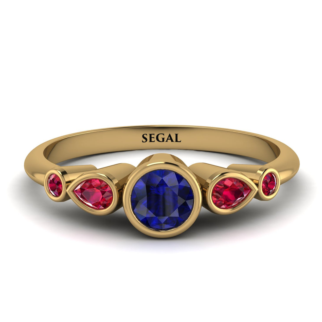 Bezel Symmetrical Sapphire Ring - Ivy No. 58