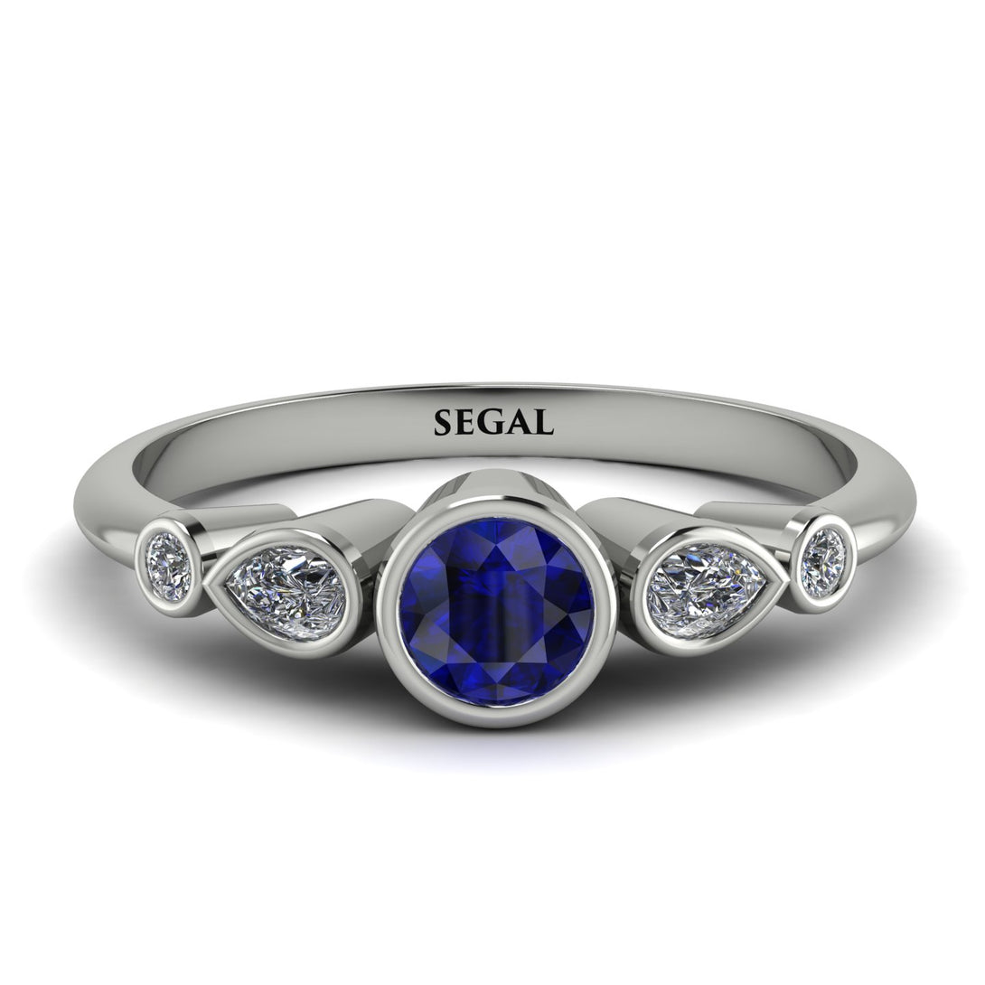 Bezel Symmetrical Sapphire Ring - Ivy No. 15