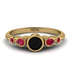 Bezel Symmetrical Black Diamond Ring - Ivy No. 52 image 1