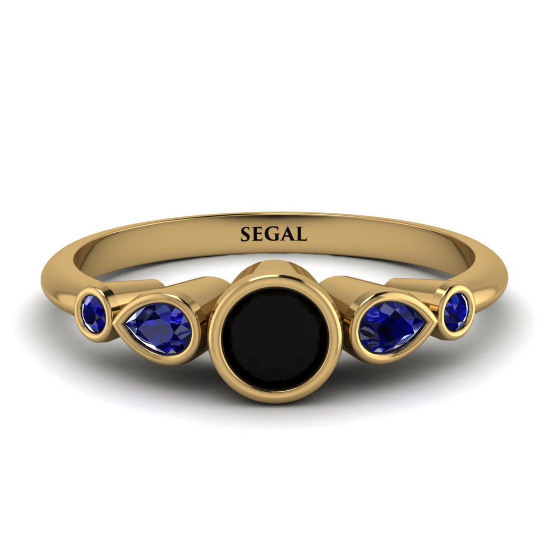 Bezel Symmetrical Black Diamond Ring - Ivy No. 67