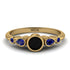 Bezel Symmetrical Black Diamond Ring - Ivy No. 67 image 1