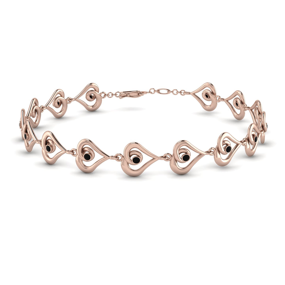 Heart Black Diamond Bracelet - Martha No. 8