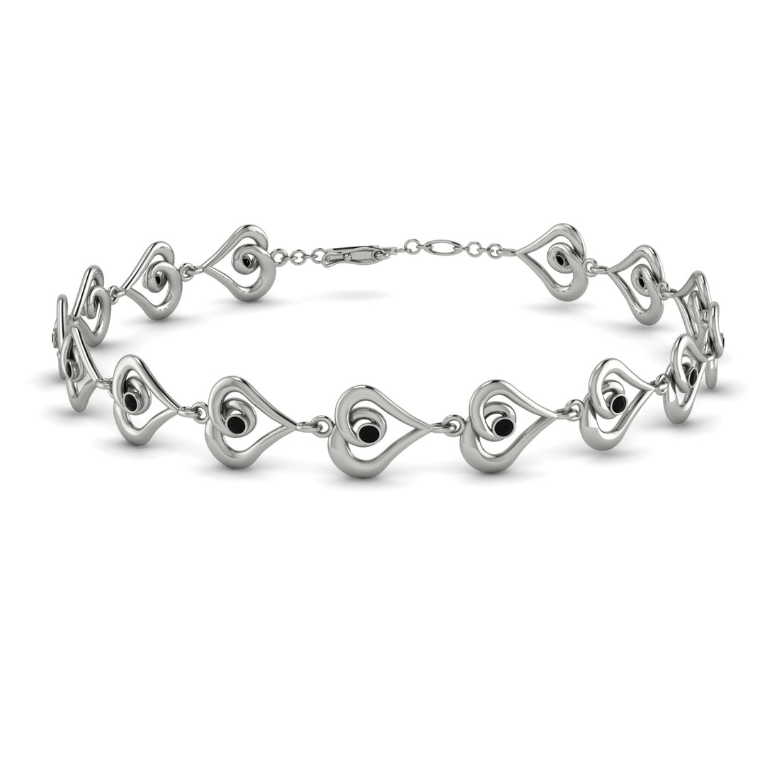 Heart Black Diamond Bracelet - Martha No. 9